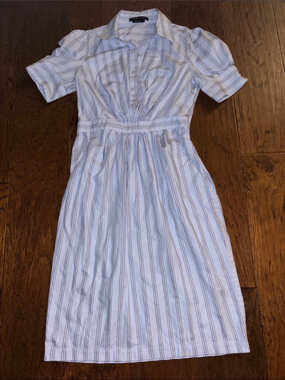 BCBG Maxazria Blue Striped Shirt Dress